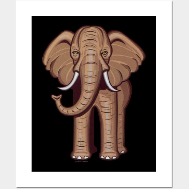 Gentle Giant African elephant Brown Elephant Wall Art by Danny Gordon Art